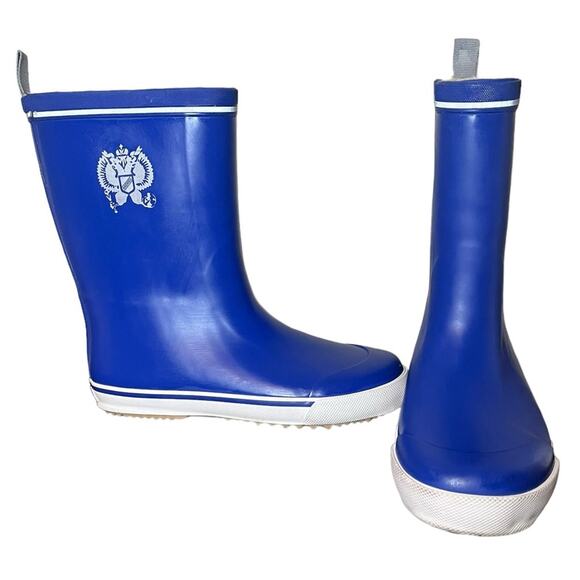 Khombu Shoes - KHOMBU Royal Blue Mid Calf Faux Fur Lined Pull On Rubber Boots Women's Size 9